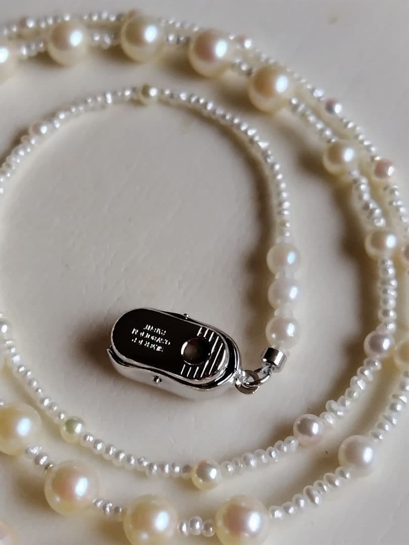 各種サイズ、アコヤ真珠と、あこや砂芥子パールの、Y字ネックレス