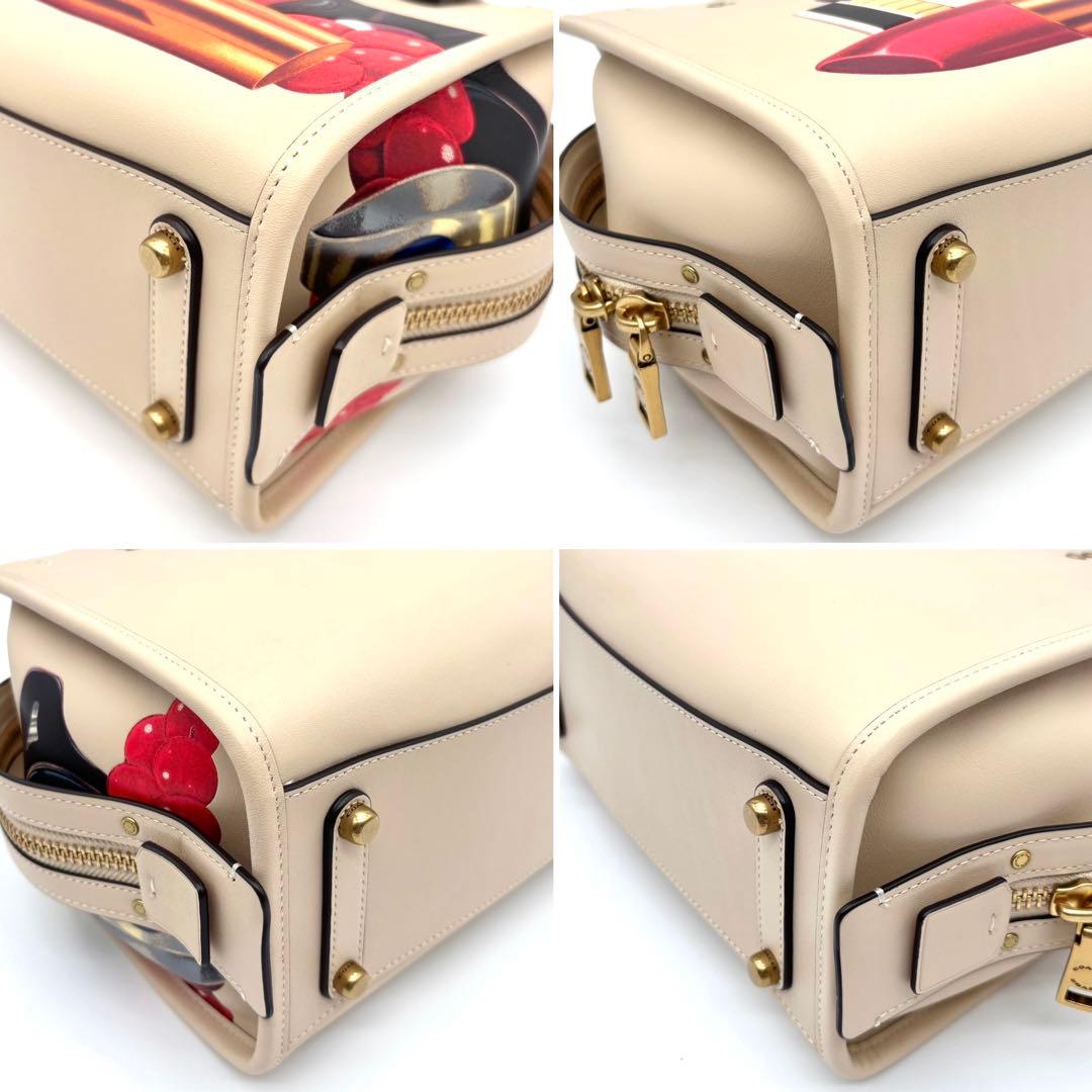 未使用に近い コーチ 2way ローグ トムウェッセルマン リップ柄 バッグ