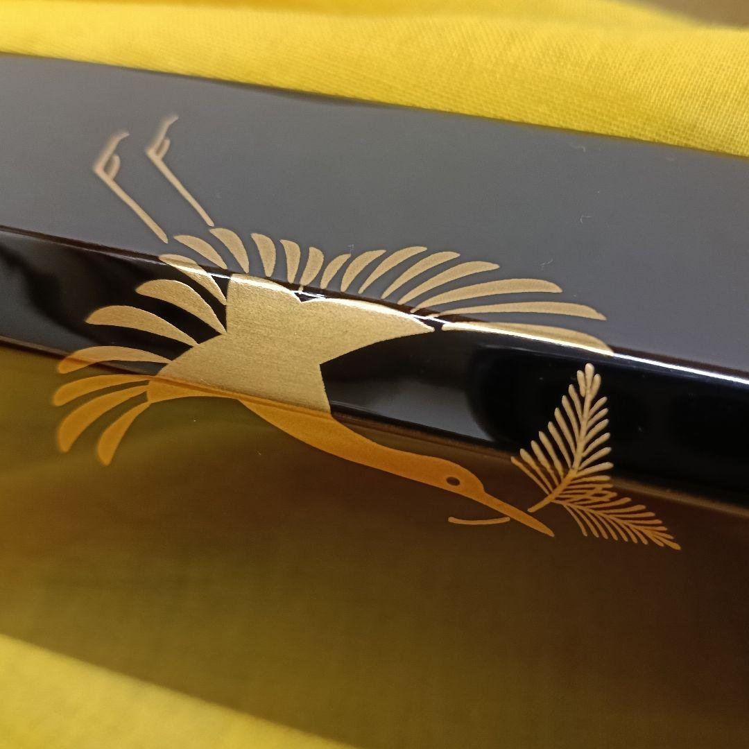 AM70 輪島塗 俊峰作 炉縁 蒔絵 鳥図 共箱 木製漆塗り 茶道具