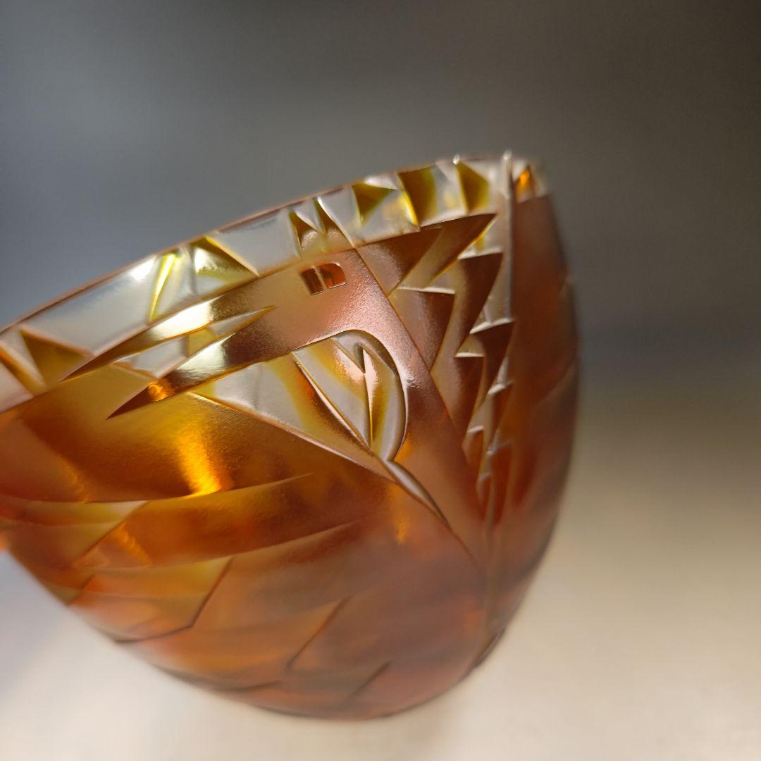 イ951 水指『硝子　ガラス　作家物　鳥文切子　水指　替蓋付』茶道具