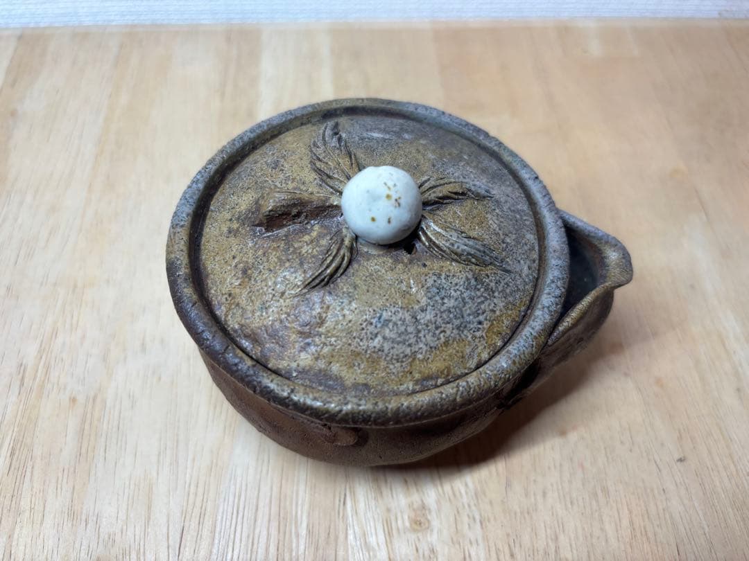 ㊴備前焼 宝瓶 登り窯 桃 白桃 モモ もも 手びねり 急須