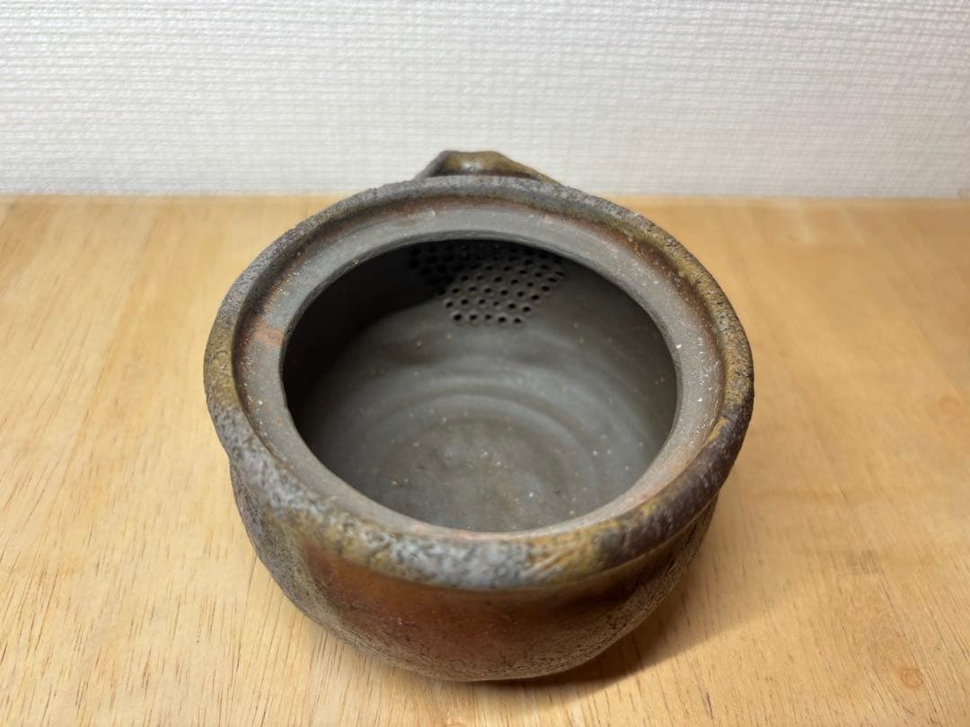 ㊴備前焼 宝瓶 登り窯 桃 白桃 モモ もも 手びねり 急須