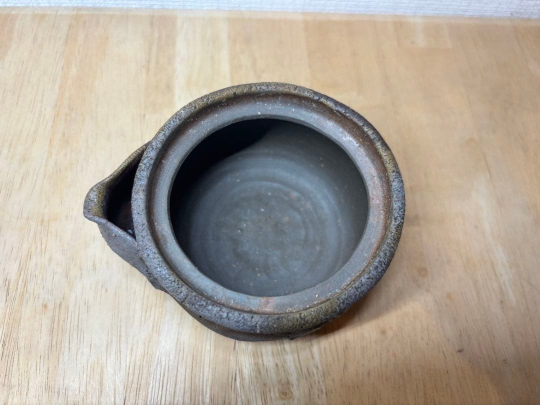 ㊴備前焼 宝瓶 登り窯 桃 白桃 モモ もも 手びねり 急須