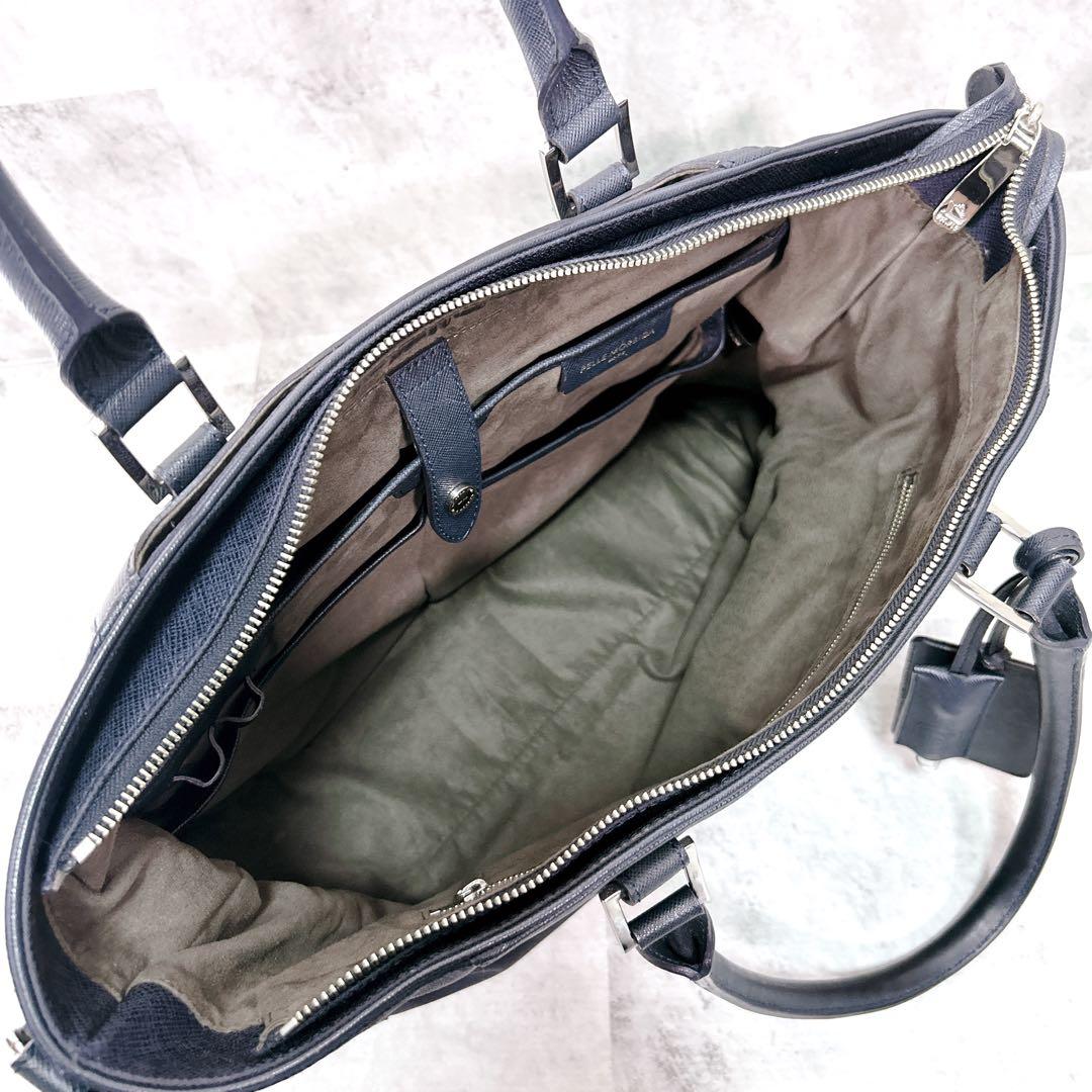 PELLE MORBIDA ペッレモルビダ キャピターノ トートバッグ A4 紺