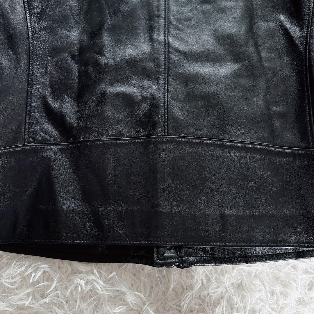 【B:MING by BEAMS】羊革 シングルライダース ブラック Lサイズ