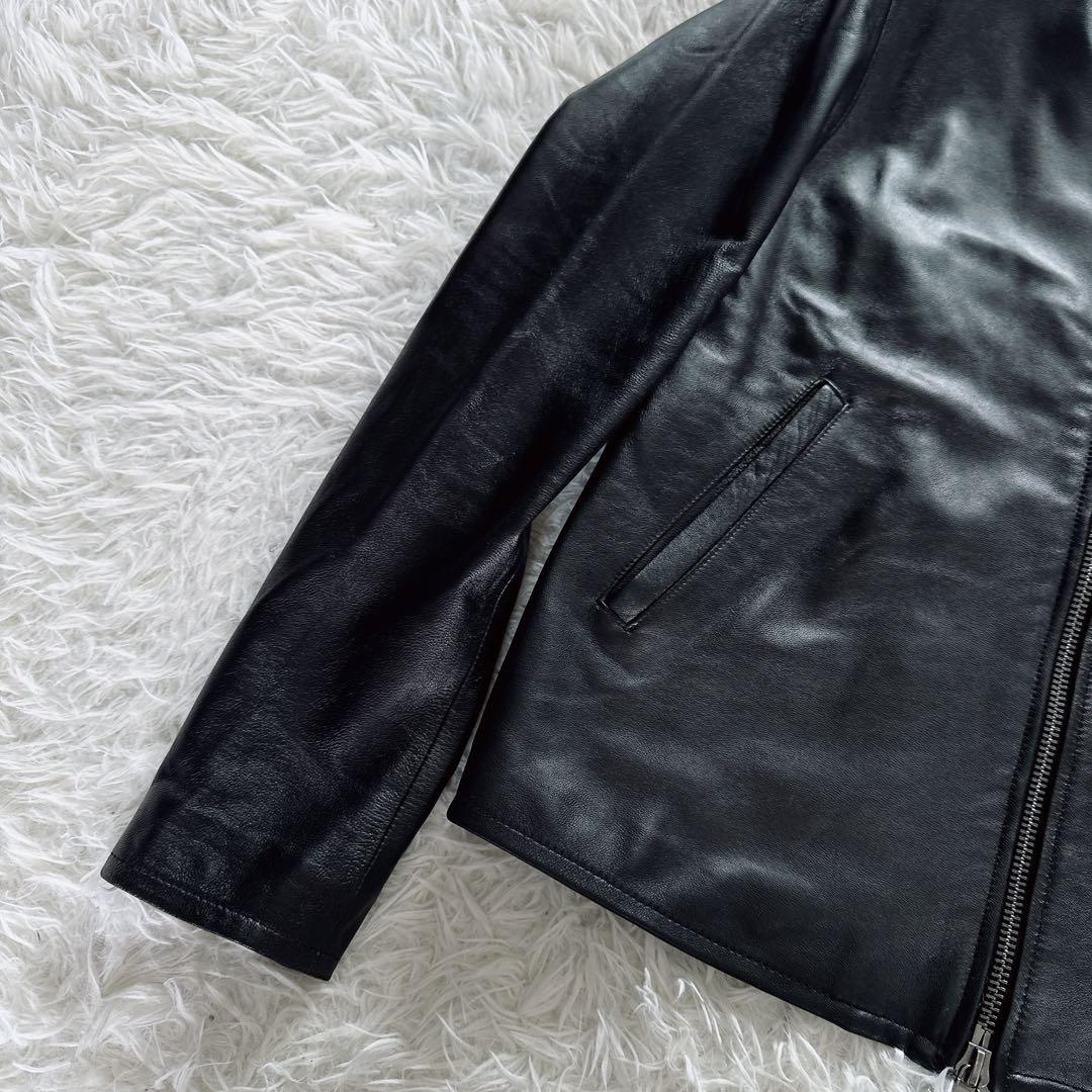 【B:MING by BEAMS】羊革 シングルライダース ブラック Lサイズ