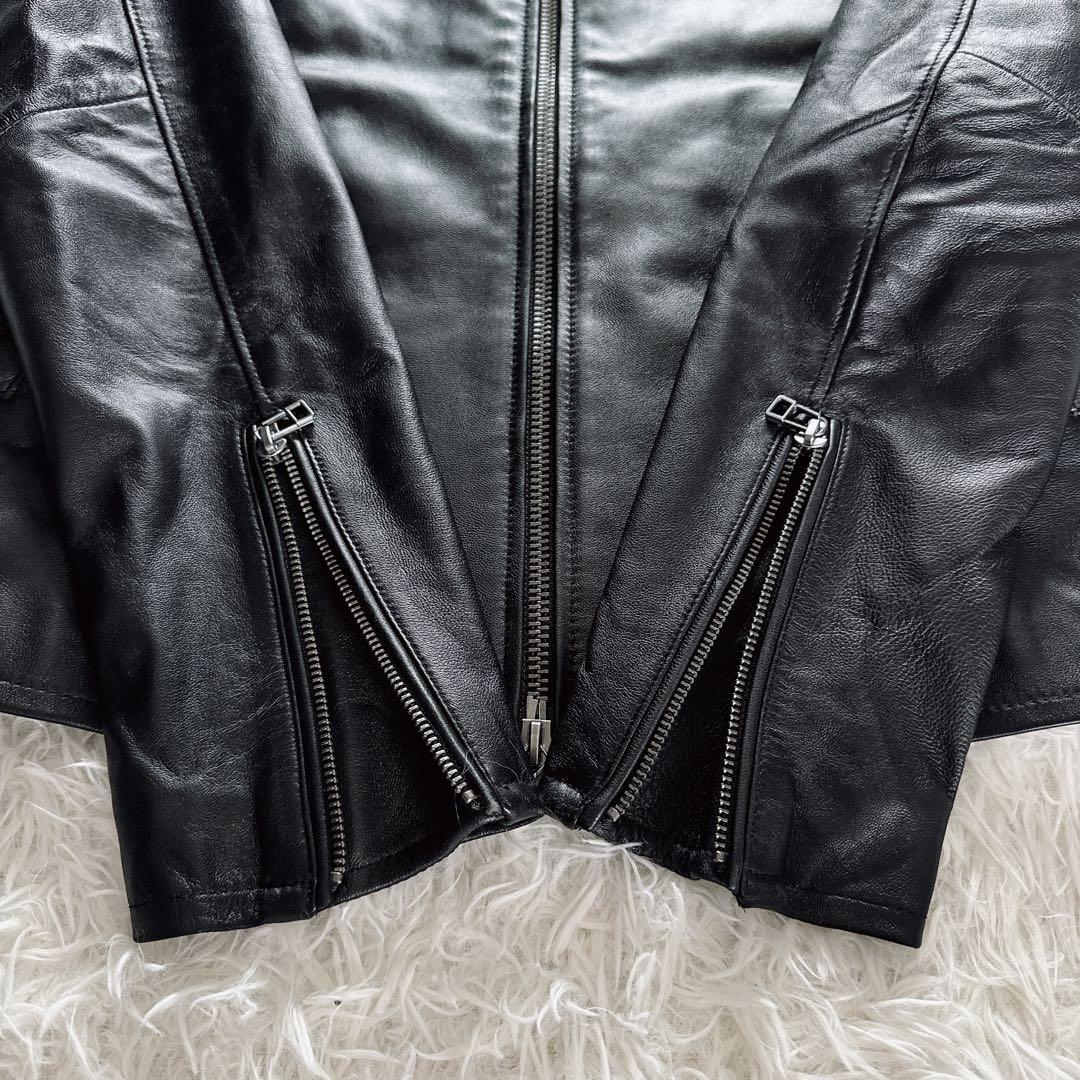 【B:MING by BEAMS】羊革 シングルライダース ブラック Lサイズ