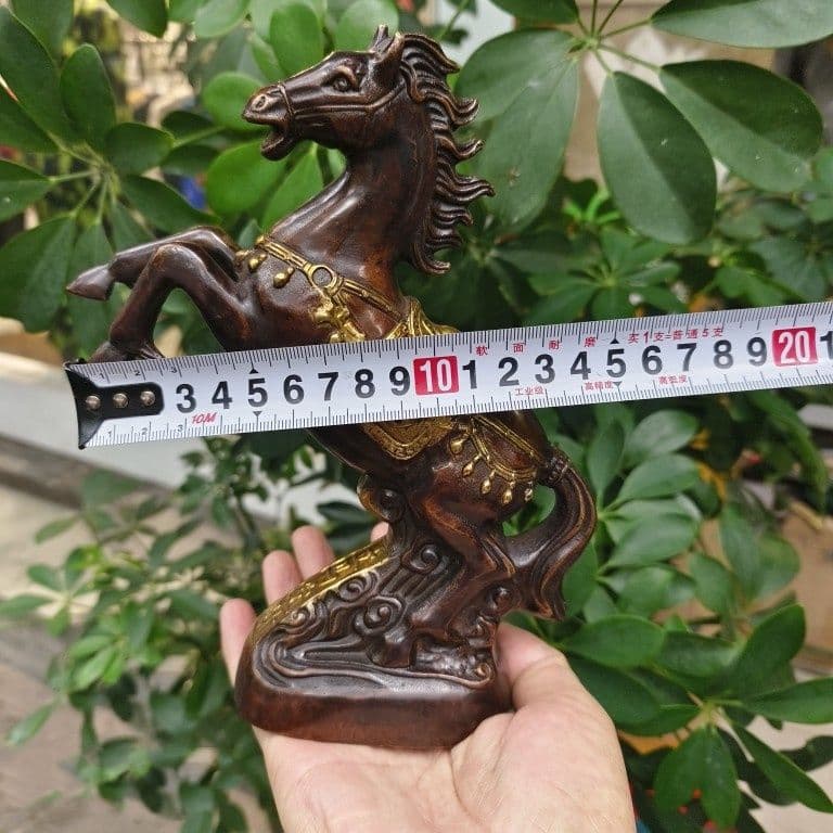 銅制 鎏金即馬発財置件 干支馬 家住宅 応接間 書斎 玄関 置物 装飾品 工芸品