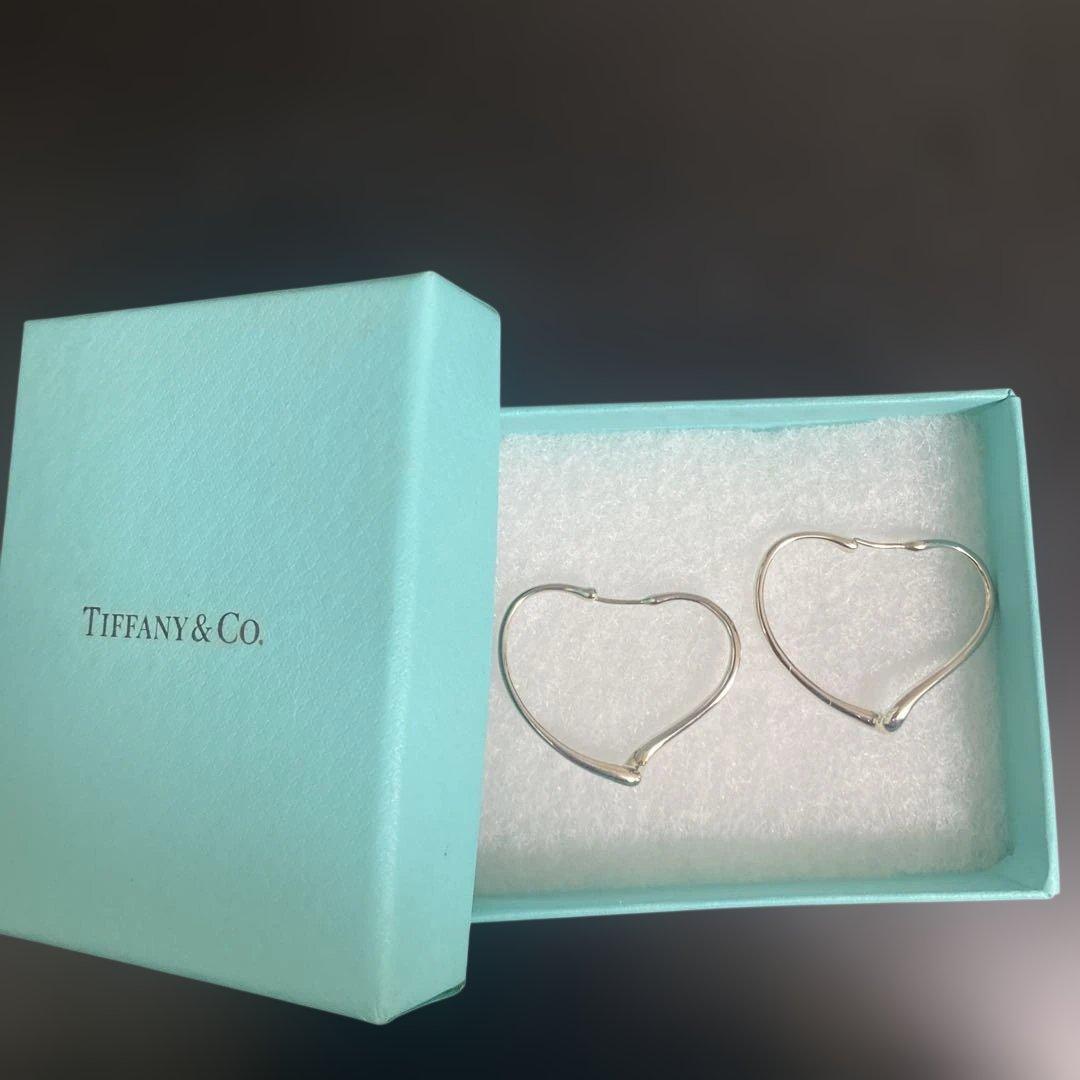 Tiffany オープンハートフープピアス