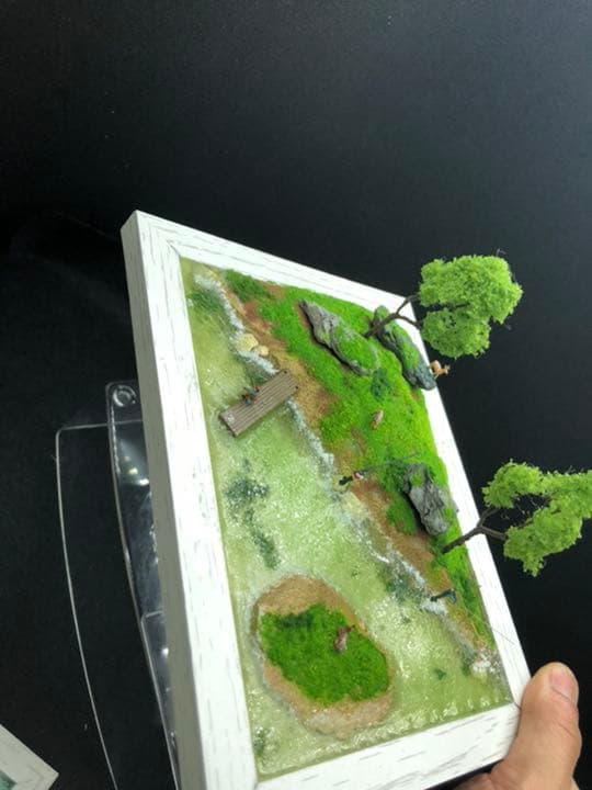 鹿たちがいる森　ジオラマ