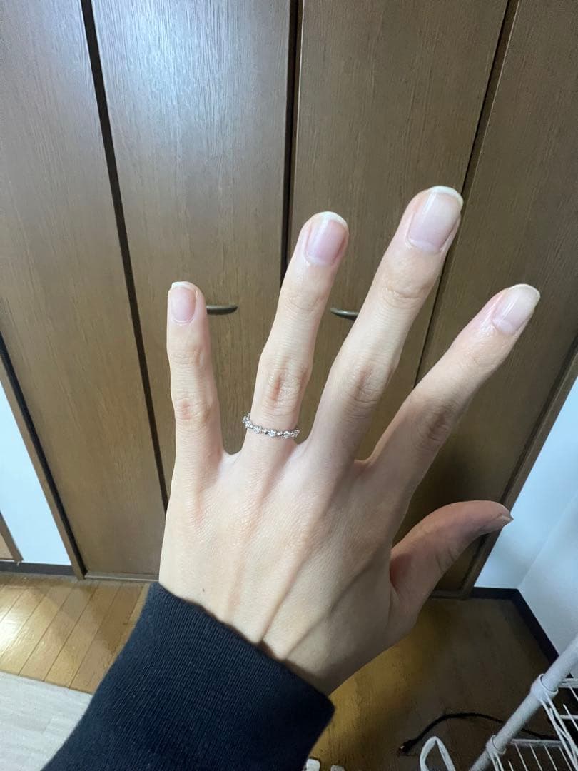 ハーフエタニティリング　0.13ct K10 9号