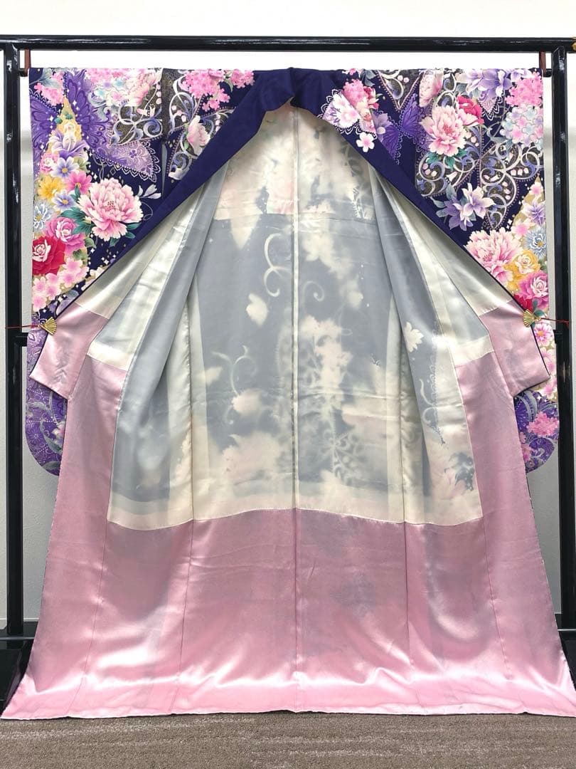 振袖 豪華 刺繍 型友禅 金彩 紋意匠 洋花 身丈174cm