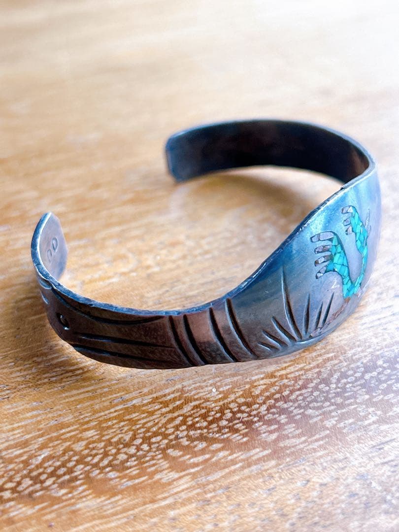 インディアンジュエリー ターコイズ シルバー バングル フリーサイズ DD