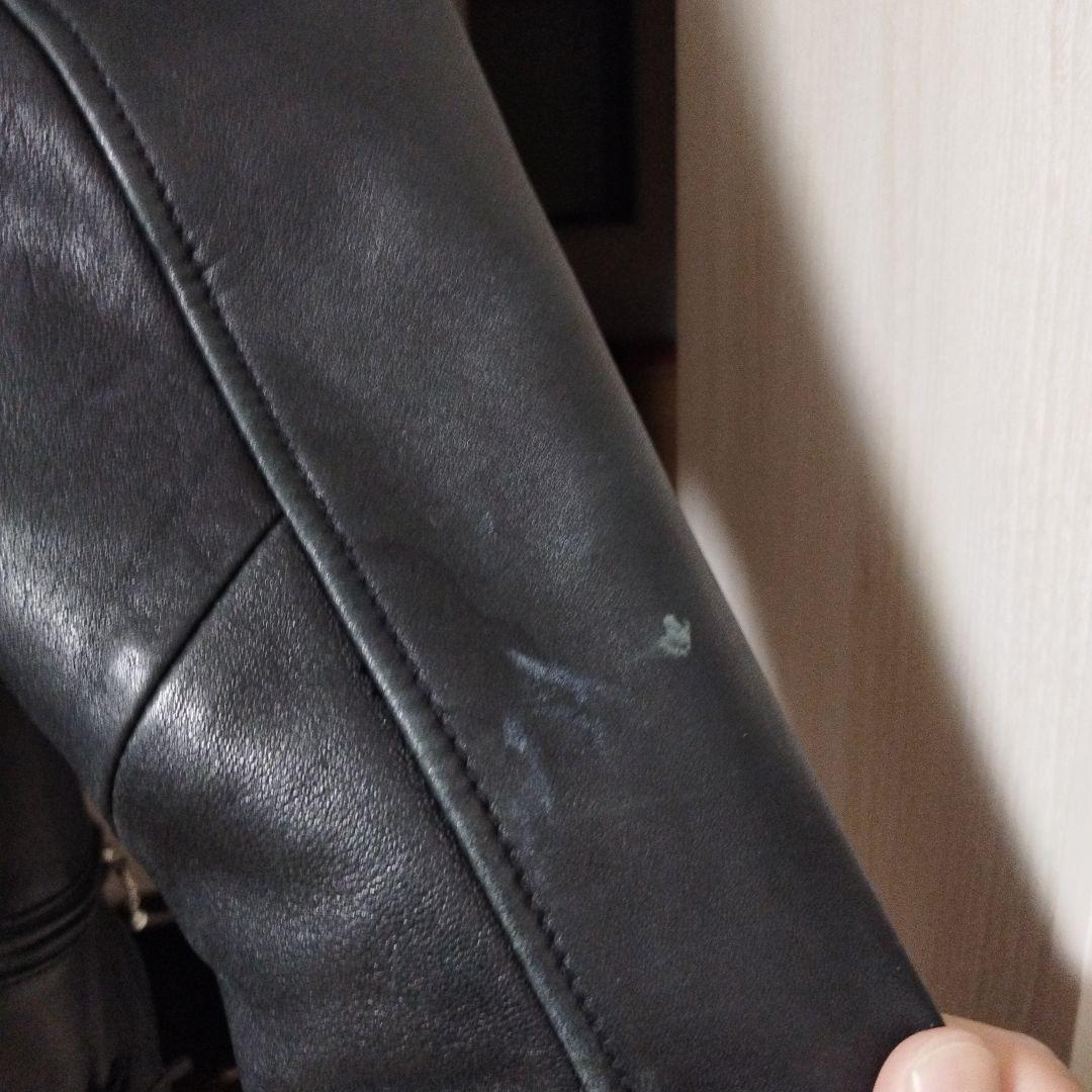 ナノユニバース ライダースレザージャケット 黒 本革