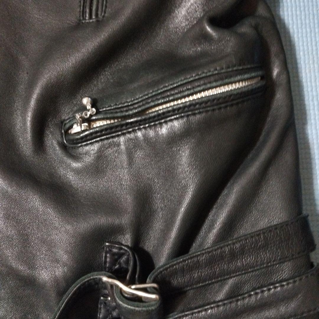 ナノユニバース ライダースレザージャケット 黒 本革