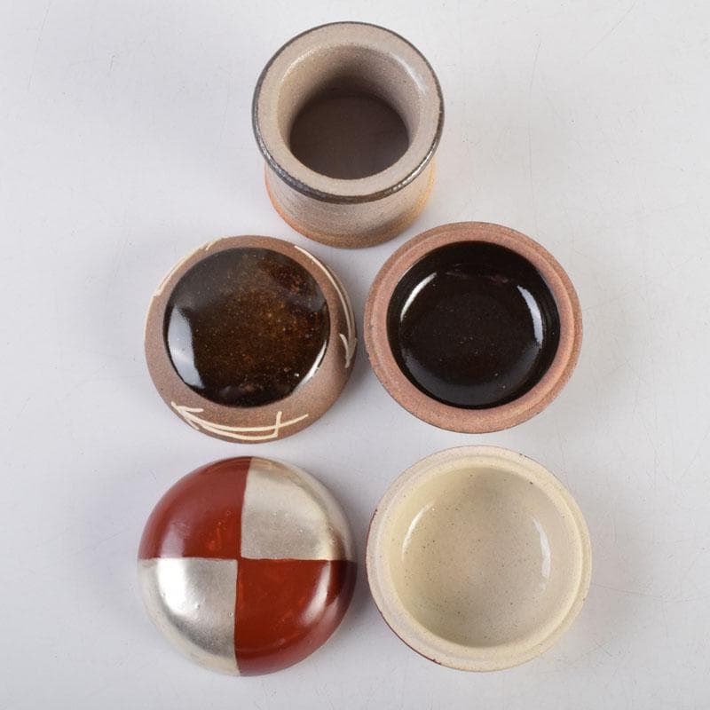 茶道具　武村利左衛門　中村清六　盃・蓋置・香合　共箱　5点まとめて　N　8888