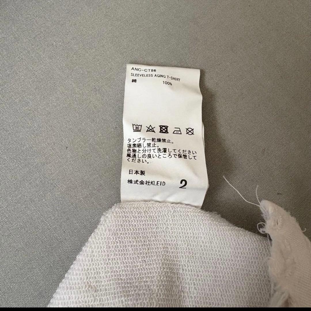 ANCELLM SLEEVELESS AGING T-SHIRT サイズ2