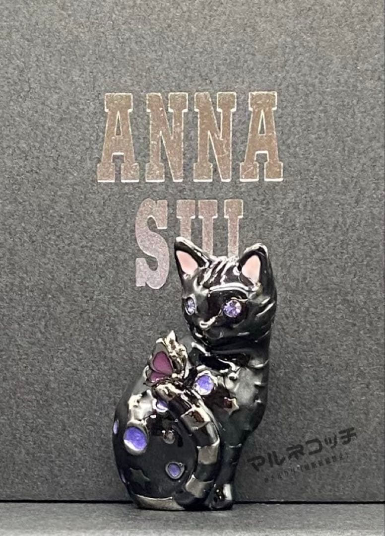 アナスイ　黒猫と蝶々　ブローチ　ベンガル　猫　ネコ　ねこ