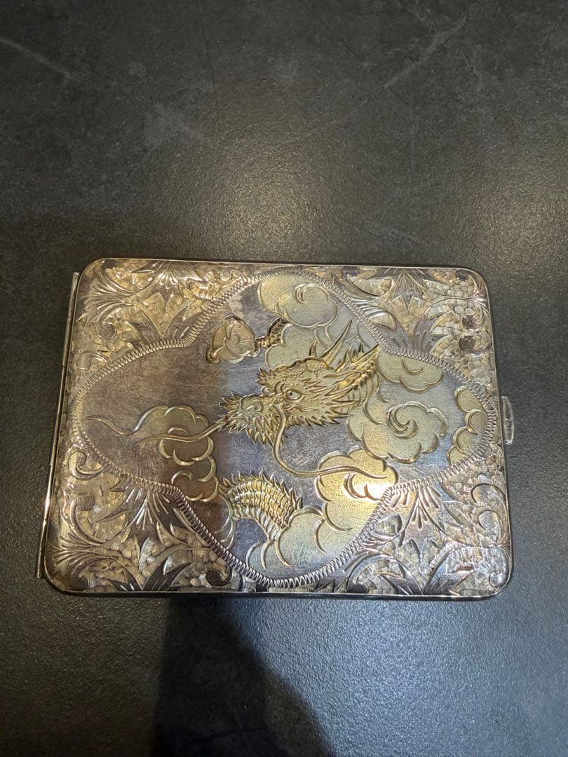 Silver 950 龍図 タバコケース／煙草入れ　109g