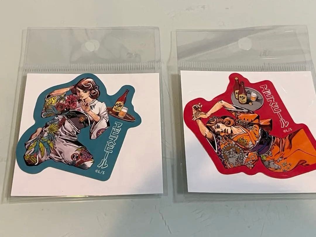 荒木飛呂彦　エビスビール　クリアファイル　ポーチ　ステッカー　ジョジョ