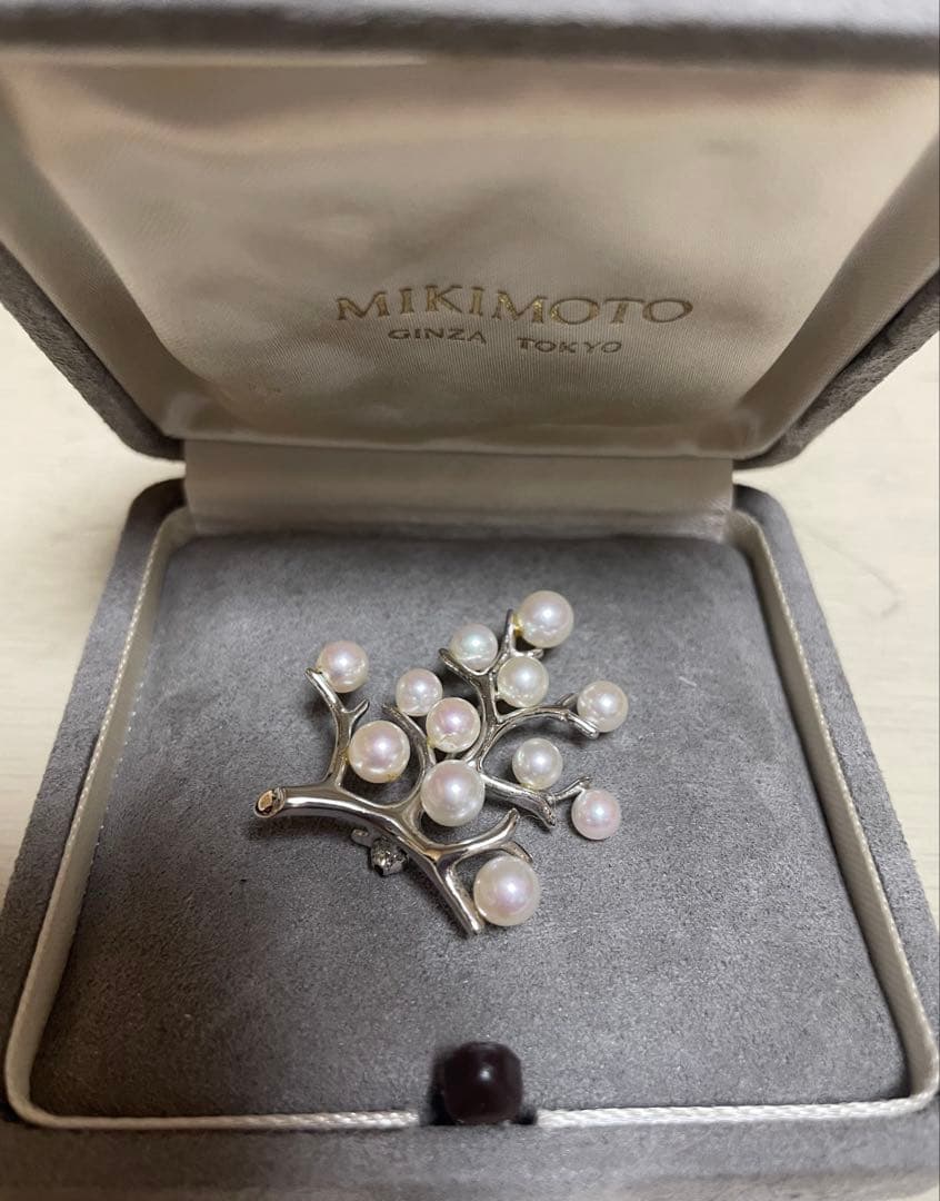 MIKIMOTO ミキモト 幸福の木 シルバーブローチ