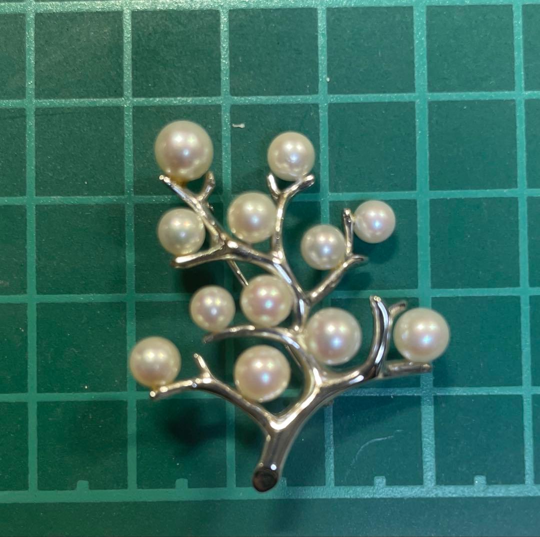 MIKIMOTO ミキモト 幸福の木 シルバーブローチ