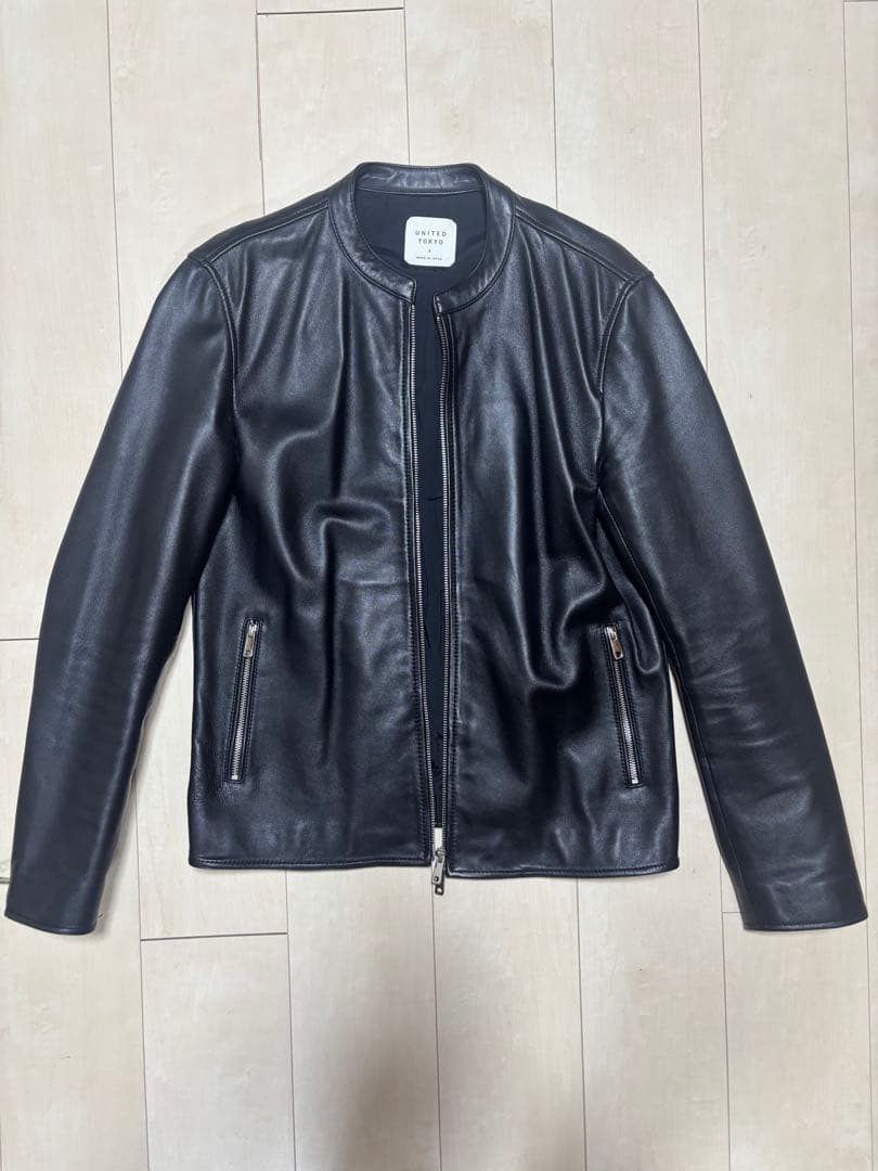 UNITEDTOKYOラムレザーシングルライダースジャケット L