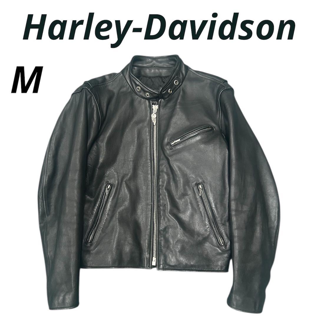 ハーレーダビッドソン シングルライダースレザージャケット M 牛革