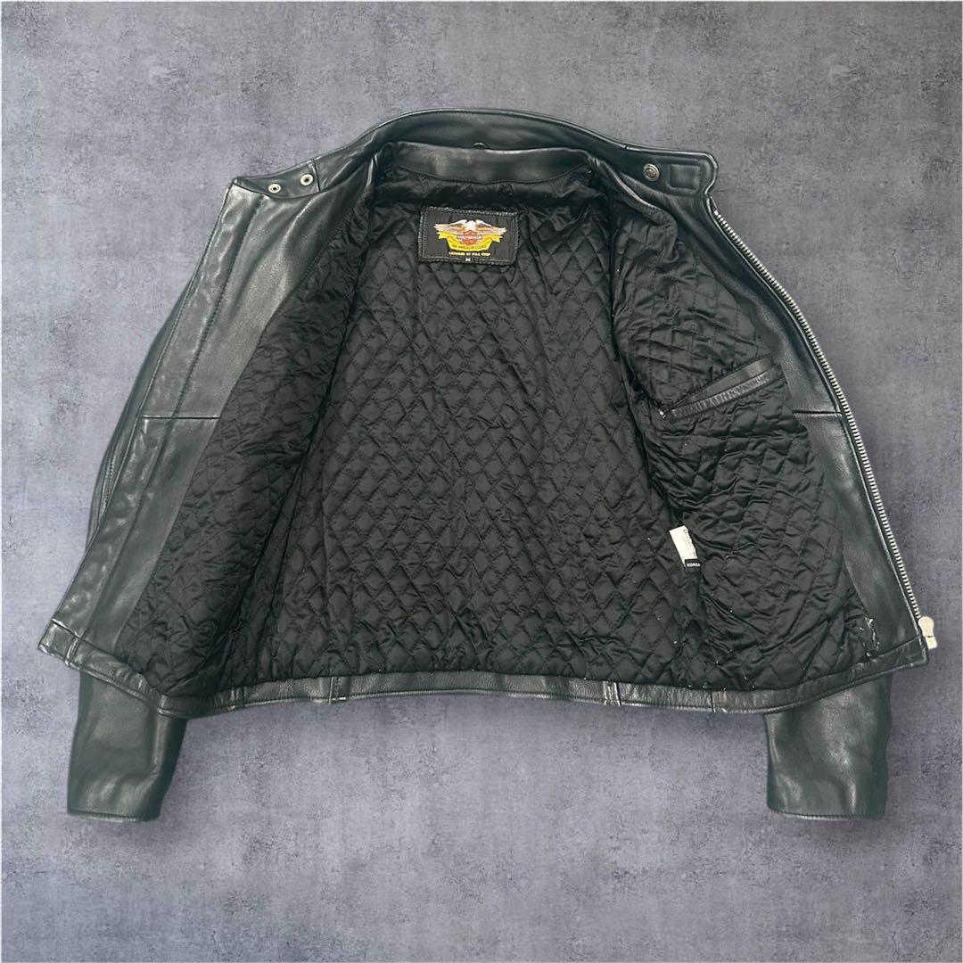 ハーレーダビッドソン シングルライダースレザージャケット M 牛革