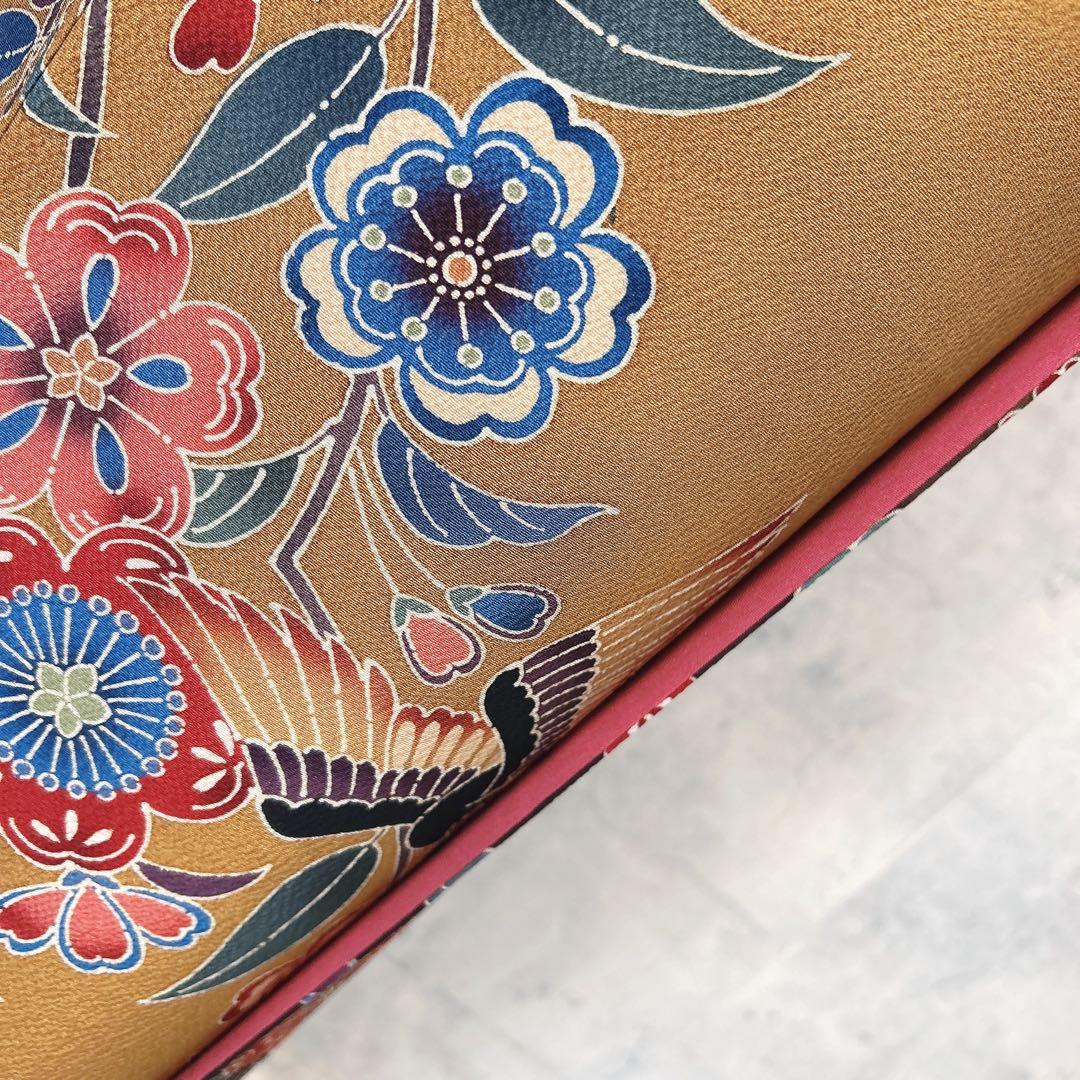 振袖　フルセット　紅型　黄色　花鳥文様　小鳥　華やか　豪華　m2