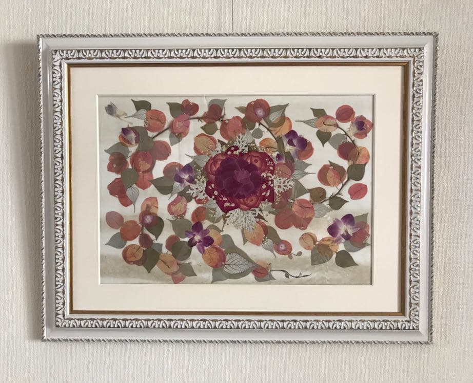 個展出品作 押花 額付き 在庫処分バザール