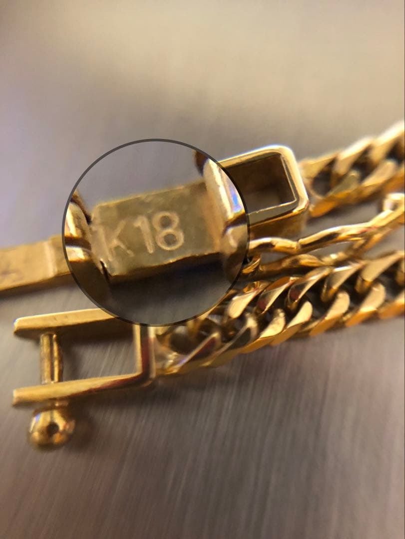 18金 喜平 6面ダブル　アンクレット 23cm.