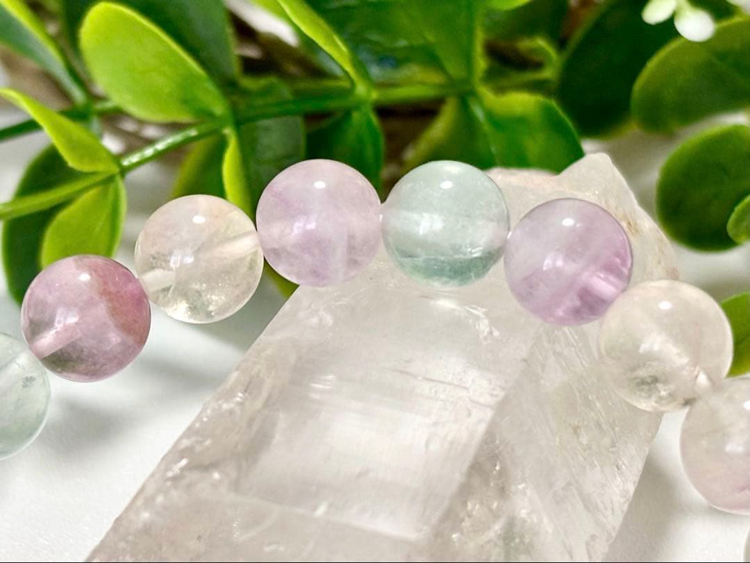 最高品質　幻想世界に架かる美しき虹　幻のレインボーシャインフローライトのブレス