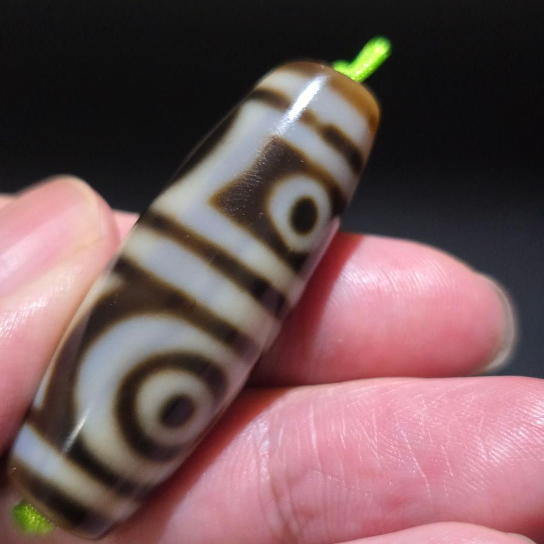 18 老礦天珠　二重双天地天珠　天然石　風水　御守り　ブレスレット　ネックレス