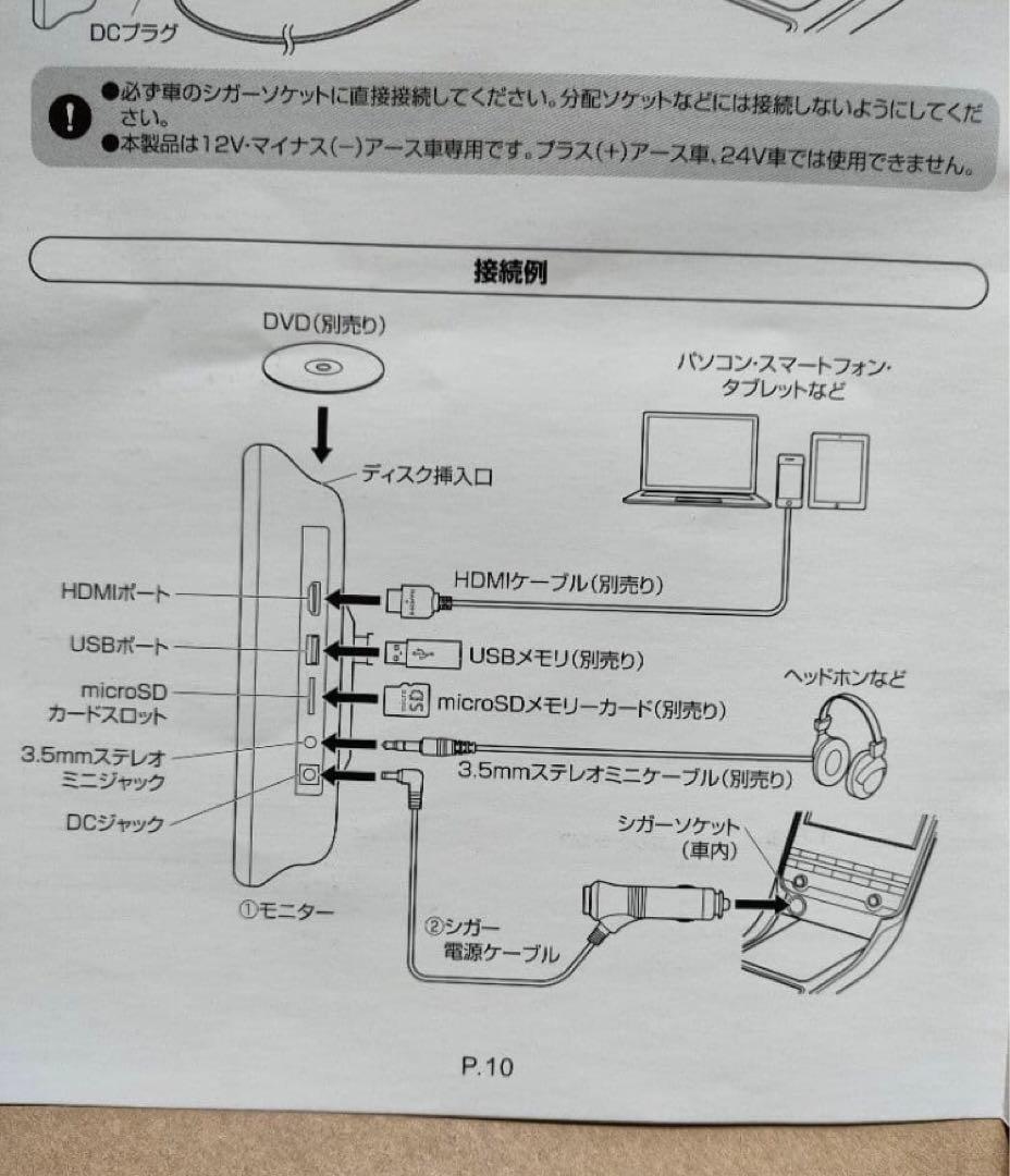 DVDプレイヤー内蔵11.6インチヘッドレストモニター　車載
