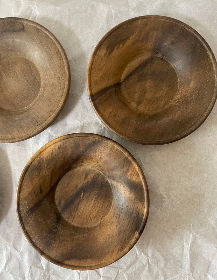 黒柿茶托　五客