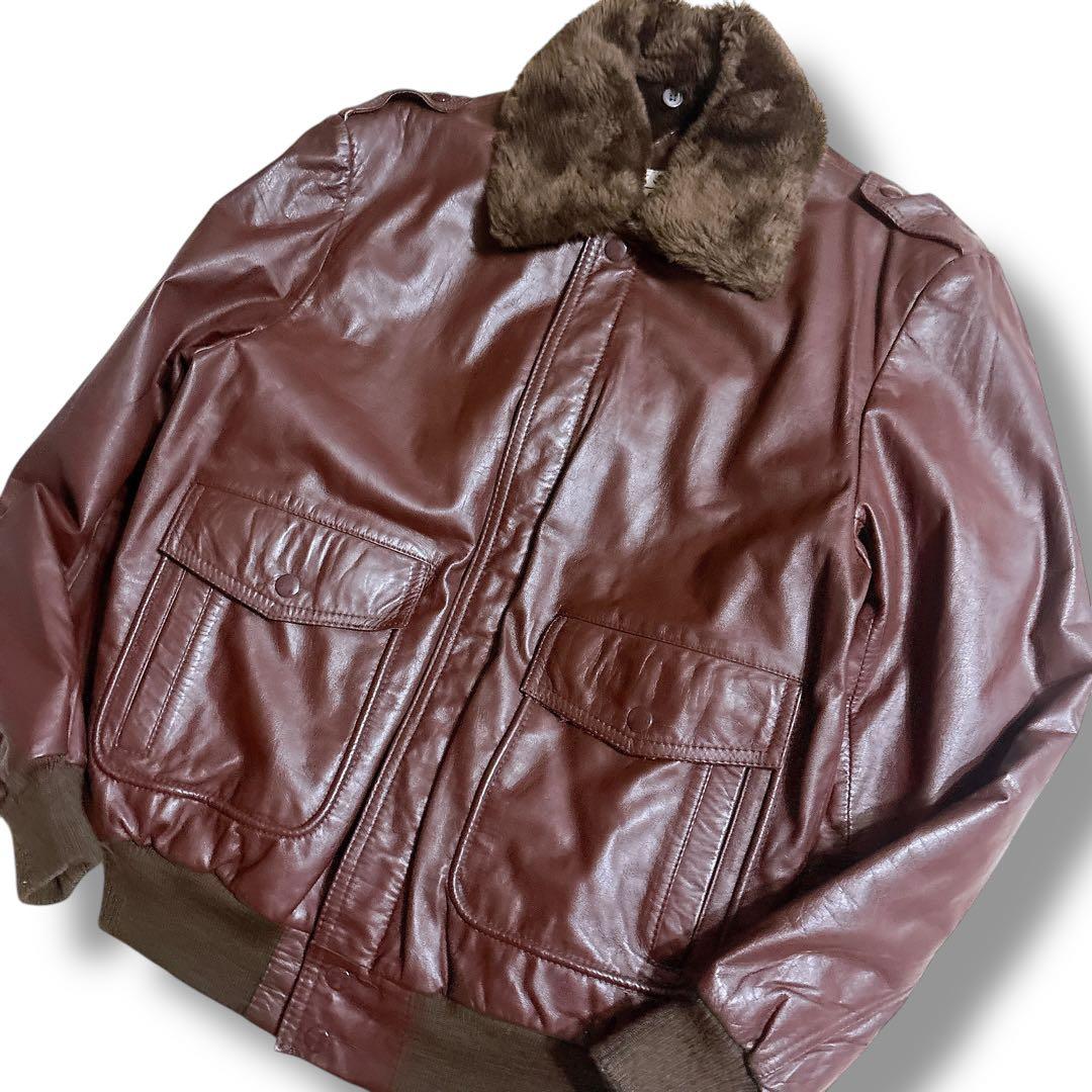 美品 MARQUIS マーキス G-1タイプ フライトジャケット 茶 Lサイズ