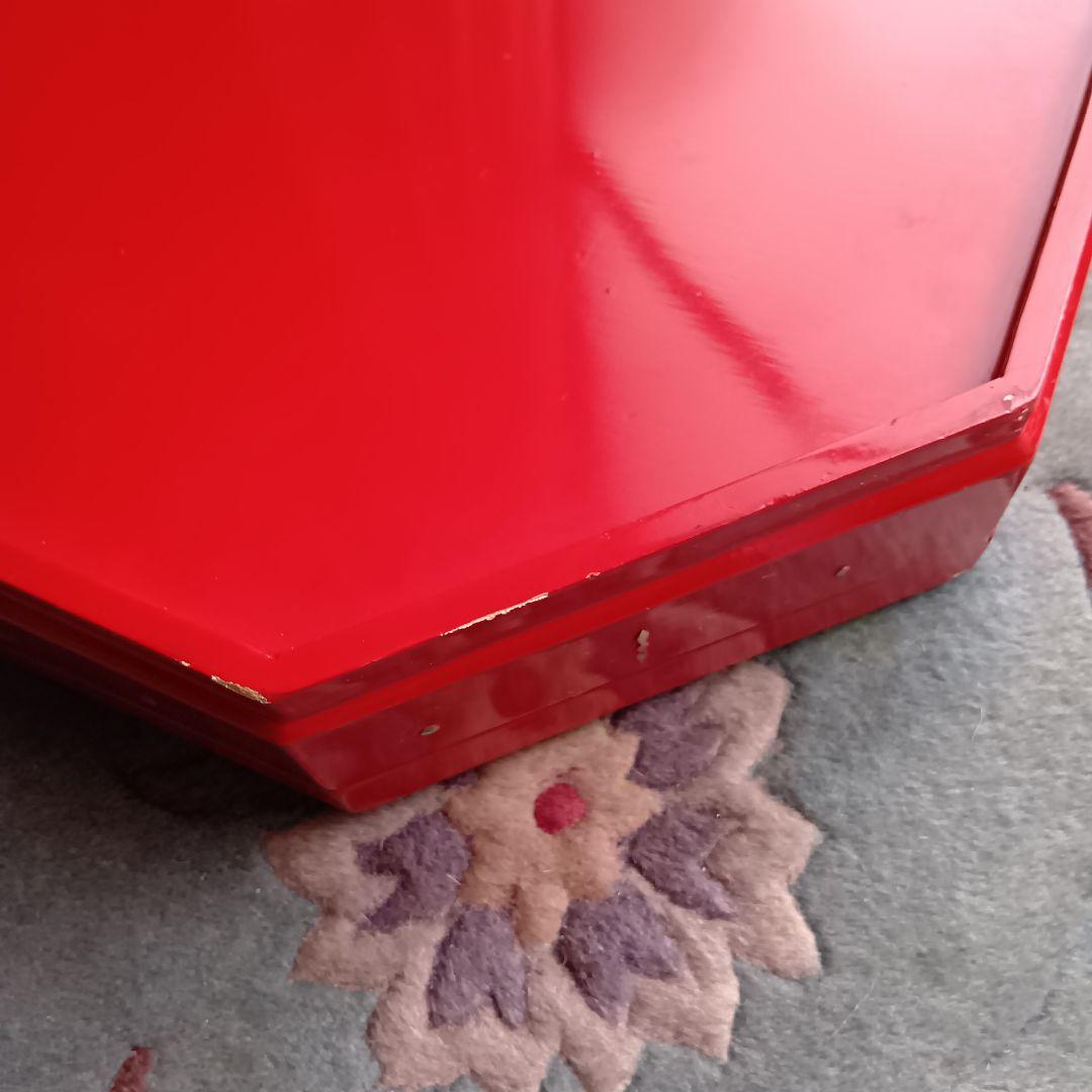 螺鈿細工☆ クジョルパン☆韓国漆器 ☆八角螺鈿四節板赤黒 ☆花模様