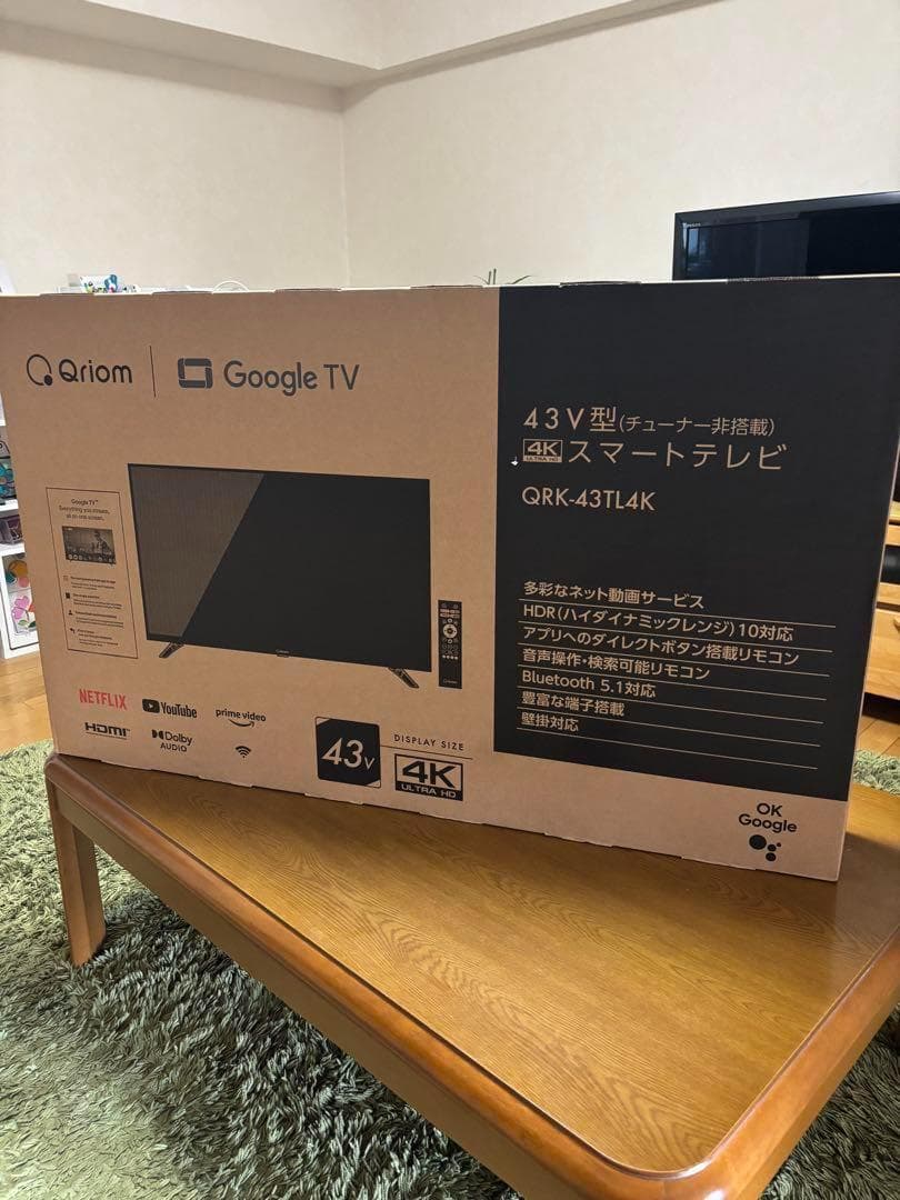 Qriom 43V型 4K スマートテレビ QRK-43TL4K