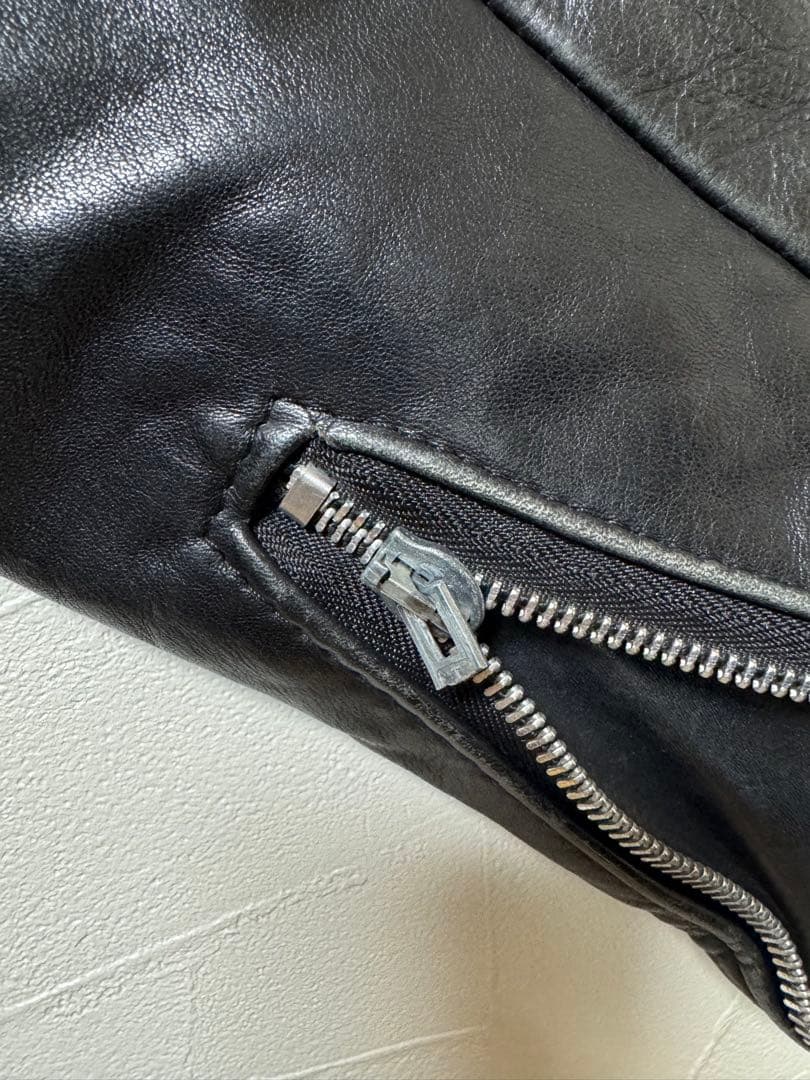 レザーシングルライダースジャケット ブラック