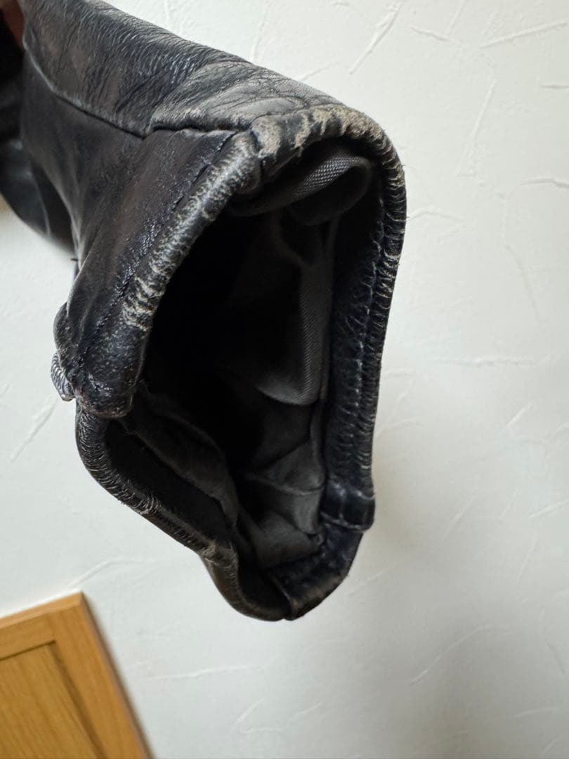 レザーシングルライダースジャケット ブラック