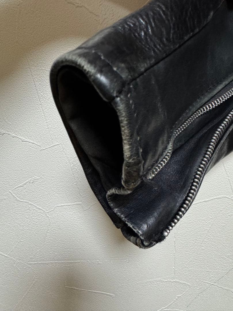 レザーシングルライダースジャケット ブラック