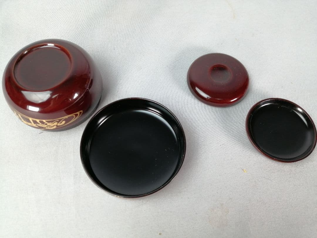 【茶道具】　住吉蒔絵茶箱 茶道具セット付属　茶箱158