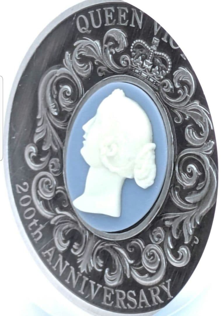 ビクトリア女王 200周年記念 2オンス シルバー アンティークカメオ純銀