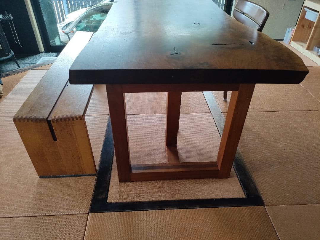 一枚板 ウォールナット ダイニングテーブル 天然木 テーブル