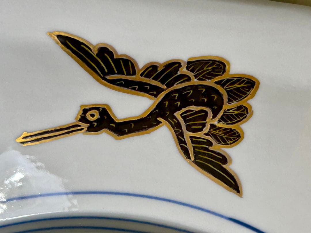 九谷焼　山本重義作　色絵 小紋 金蘭手　飾り皿　大皿