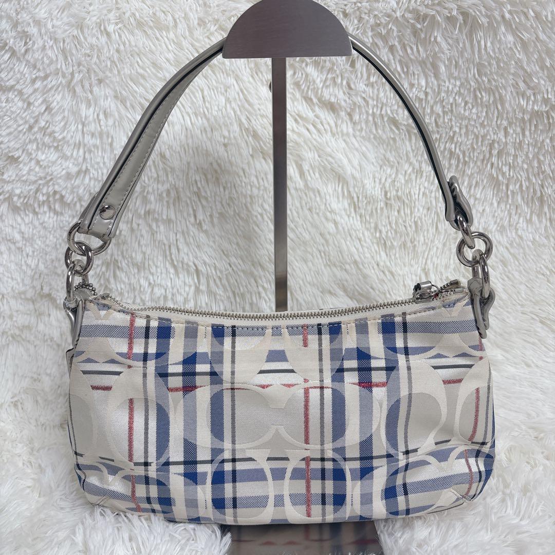 COACH ポピー ワンショルダー 2way シグネチャー チェック 総柄