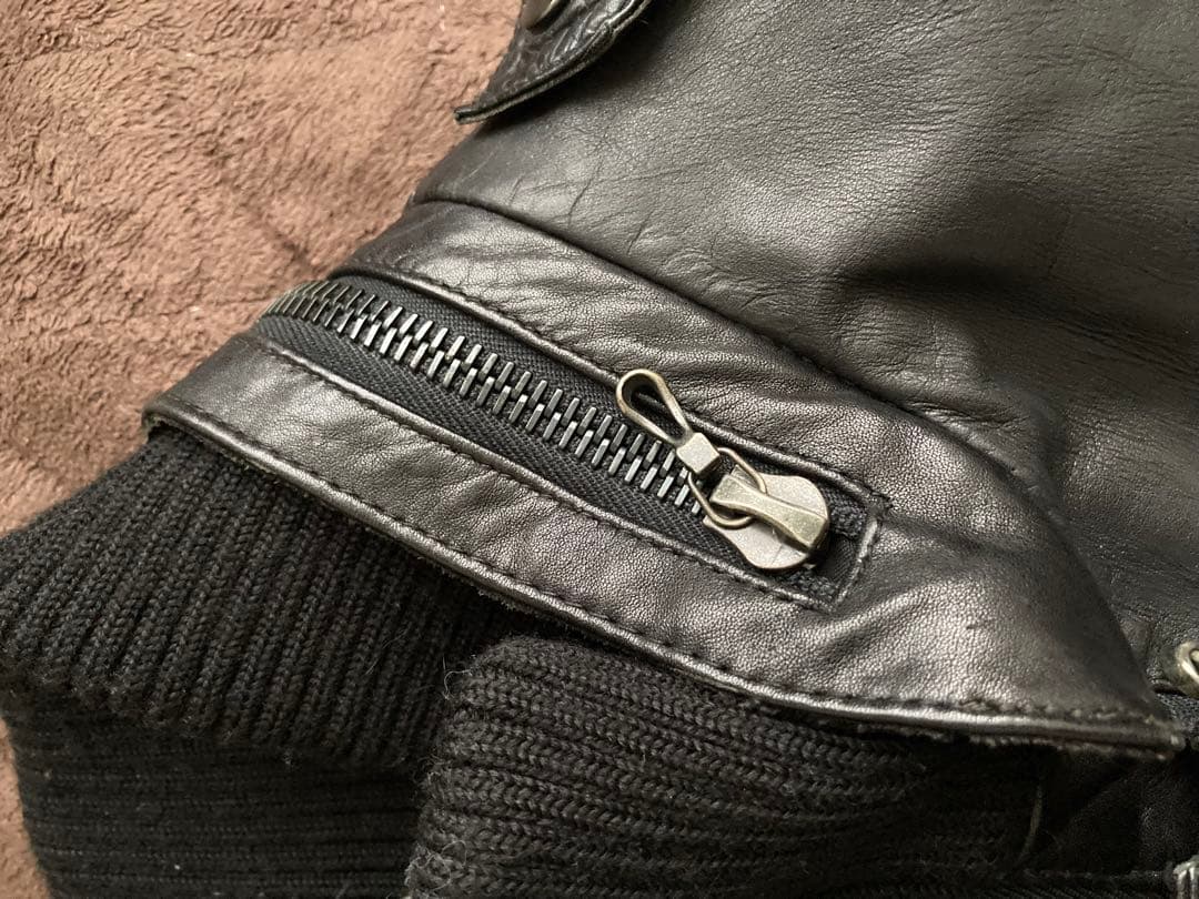 【超名作・希少サイズ48】シェラック 赤西仁着 レザーライダース 有閑倶楽部 黒