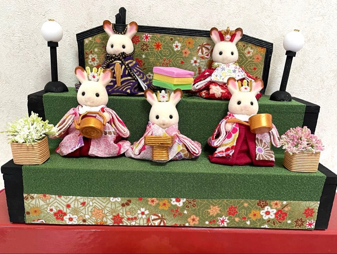 雛人形 シルバニア赤ちゃん 二段飾り