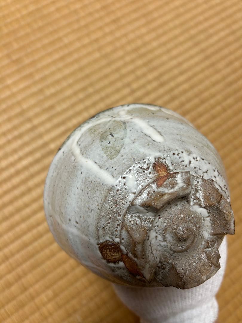 【白萩茶盌 船崎透】 茶碗 茶道具 和食器 骨董 九谷焼 共箱 茶器 陶器